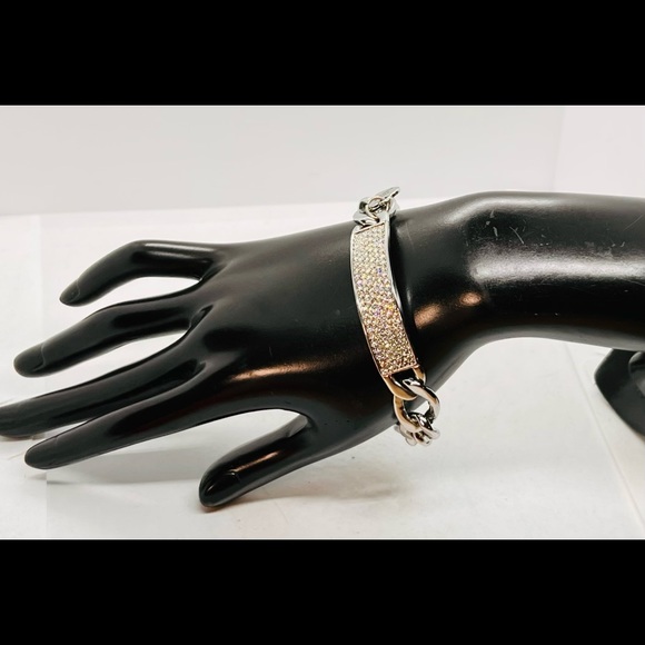 NWT Juicy Couture Silver Tone Chunky ID Bracelet - Picture 2 of 6